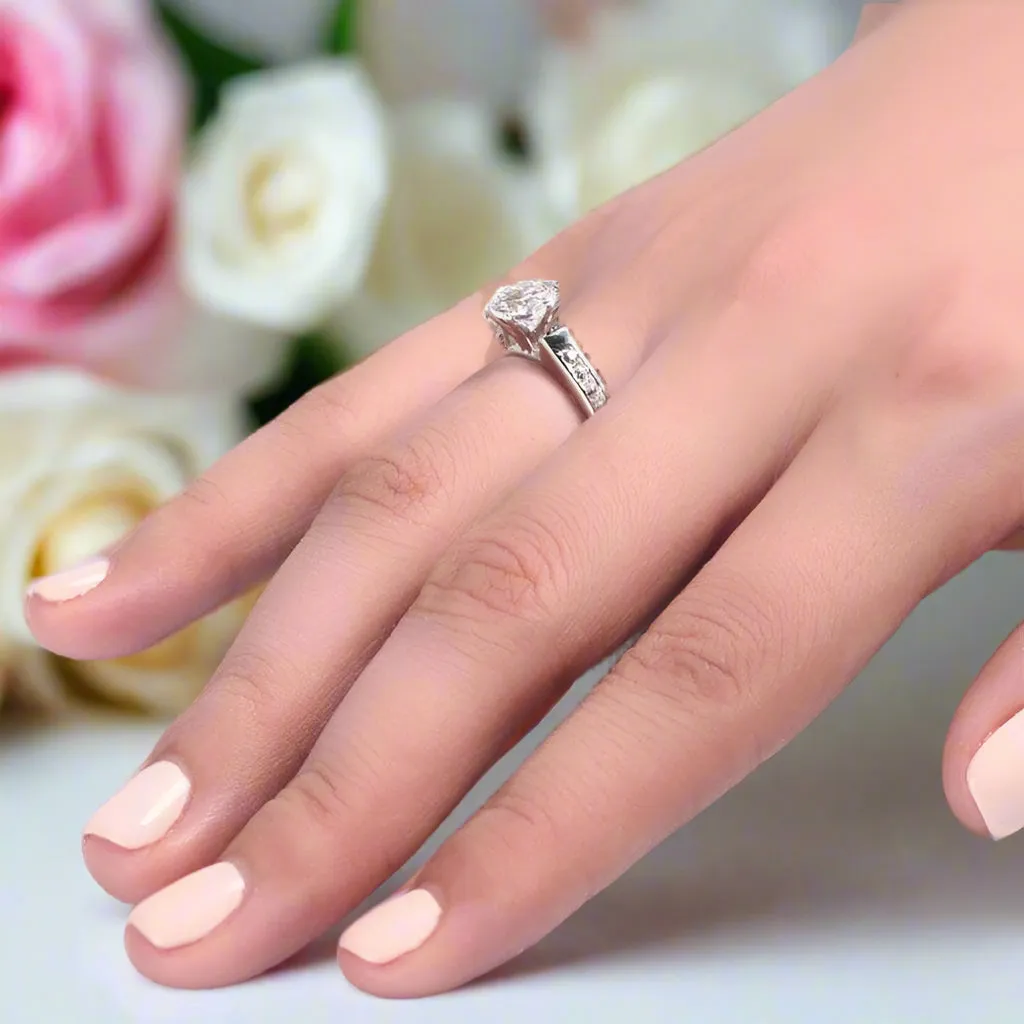 1.25 Carat Round Cut Created Diamond Wedding Engagement Ring