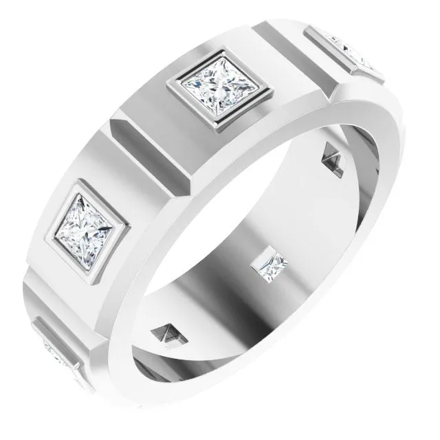 1.25 ctw Princess Cut Diamond Eternity Band