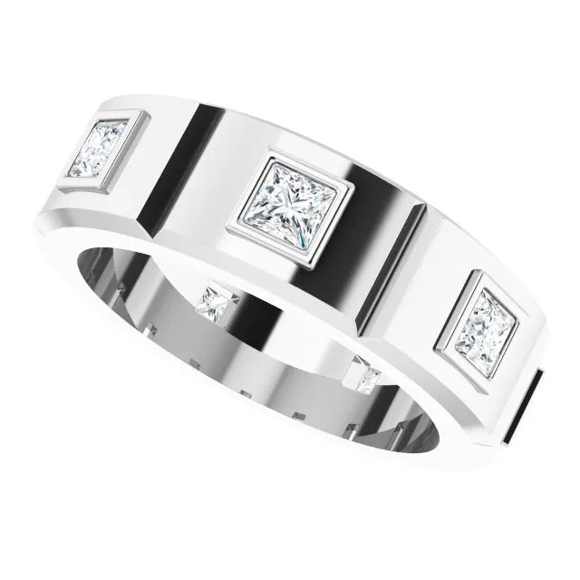 1.25 ctw Princess Cut Diamond Eternity Band
