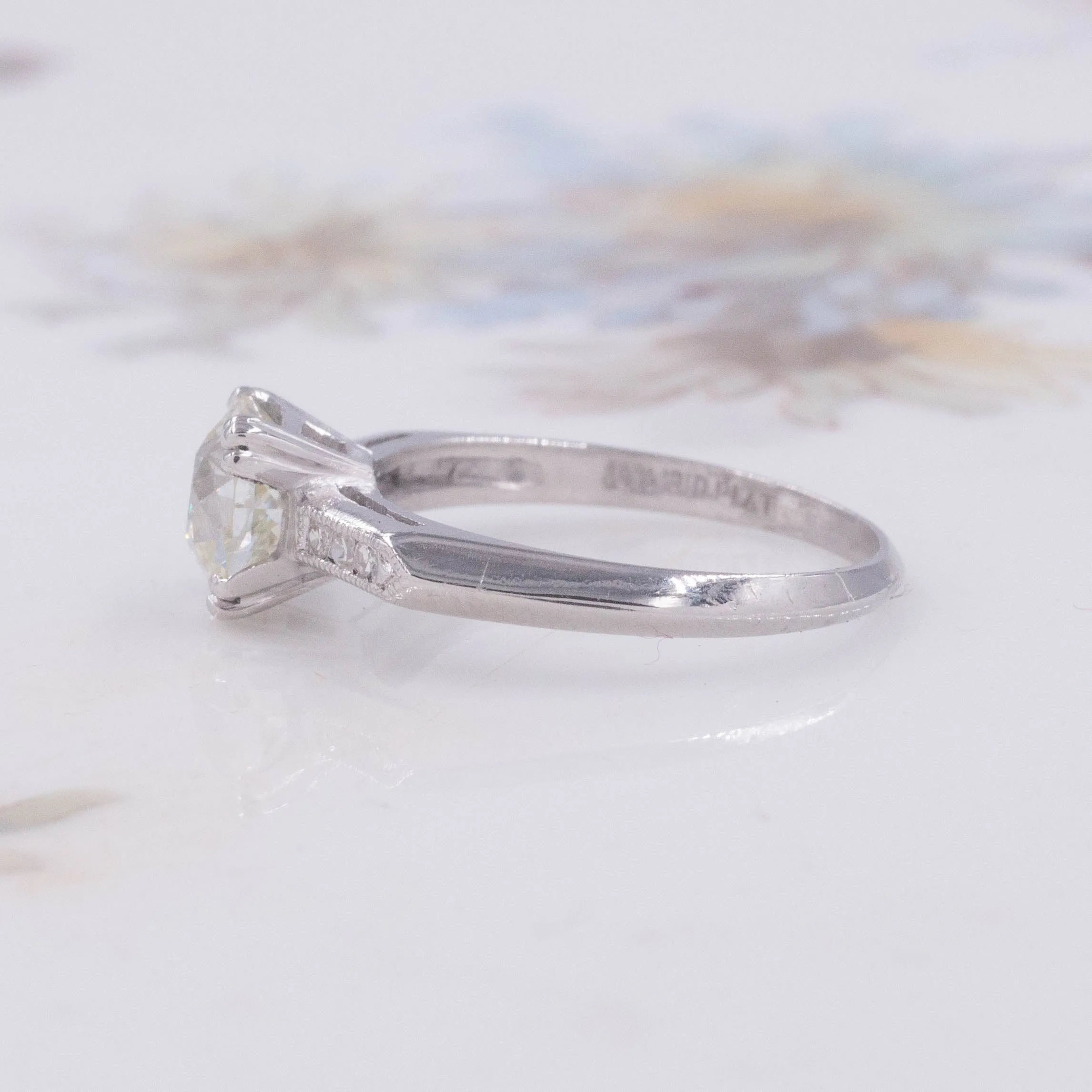 1.28 Carat Old European Diamond Ring c1940