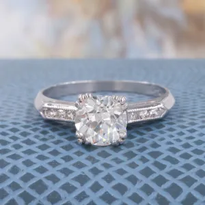 1.28 Carat Old European Diamond Ring c1940