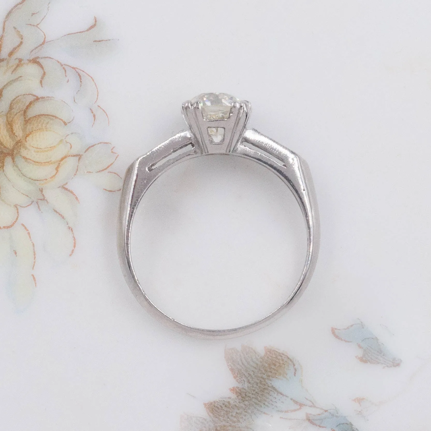 1.28 Carat Old European Diamond Ring c1940