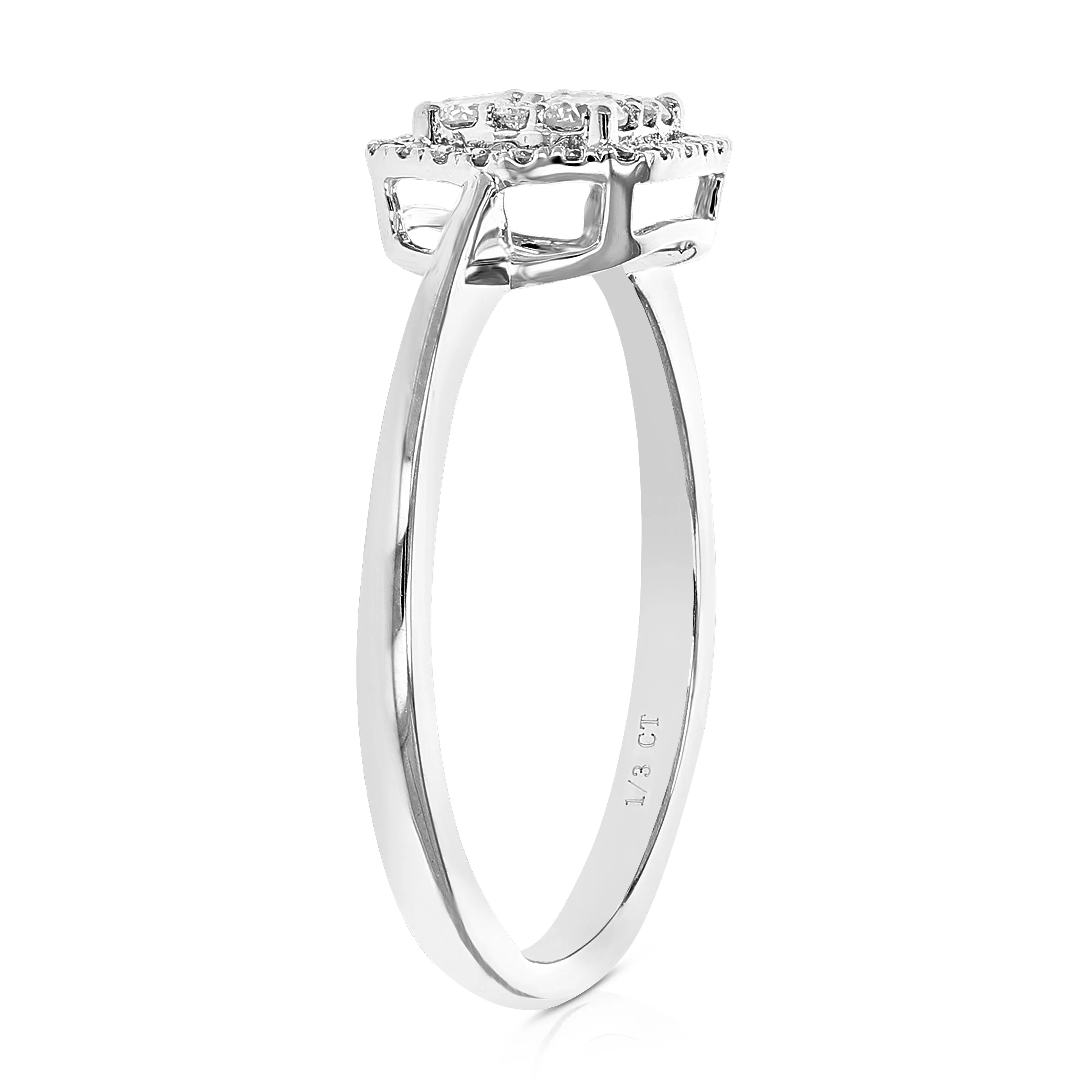 1/3 cttw Cushion Lab Grown Diamond Engagement Rings in Silver