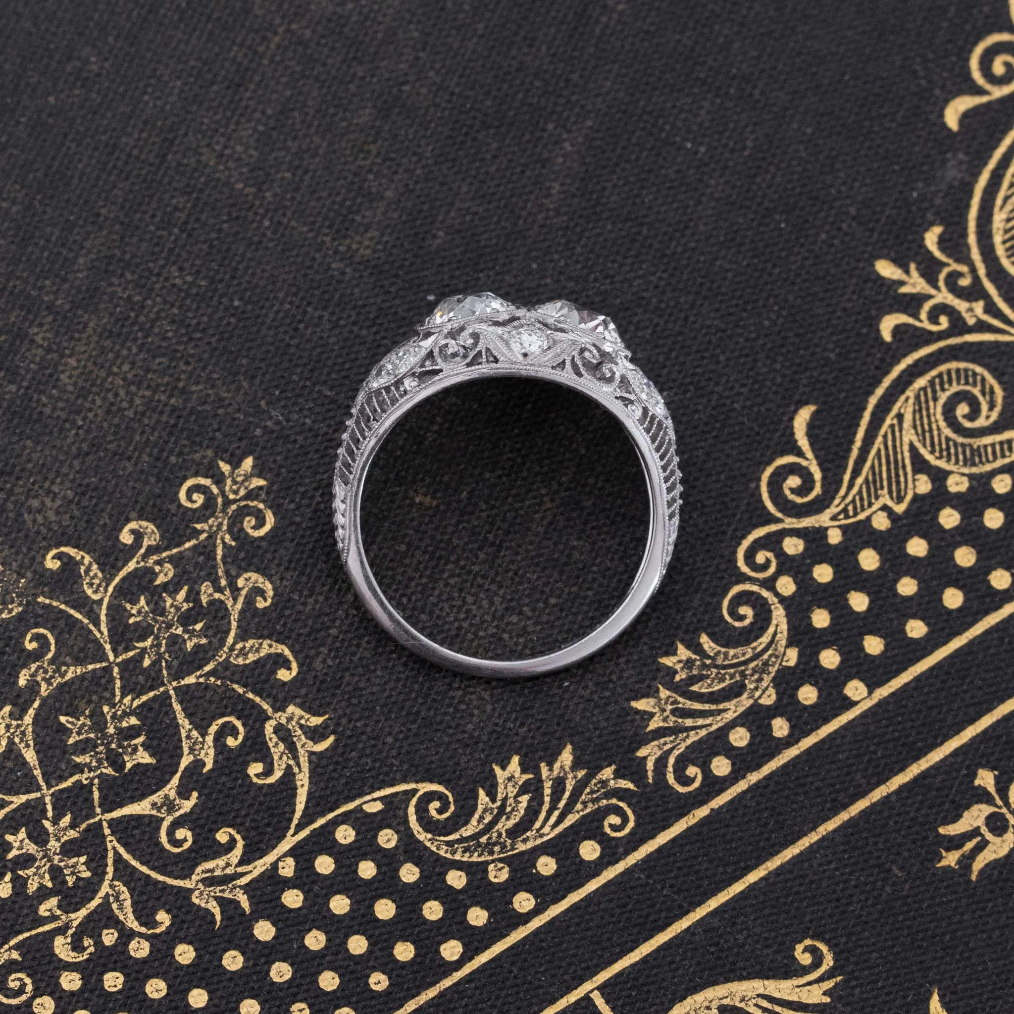 1.30ctw Old European Cut Diamond Toi et Moi Ring, GIA