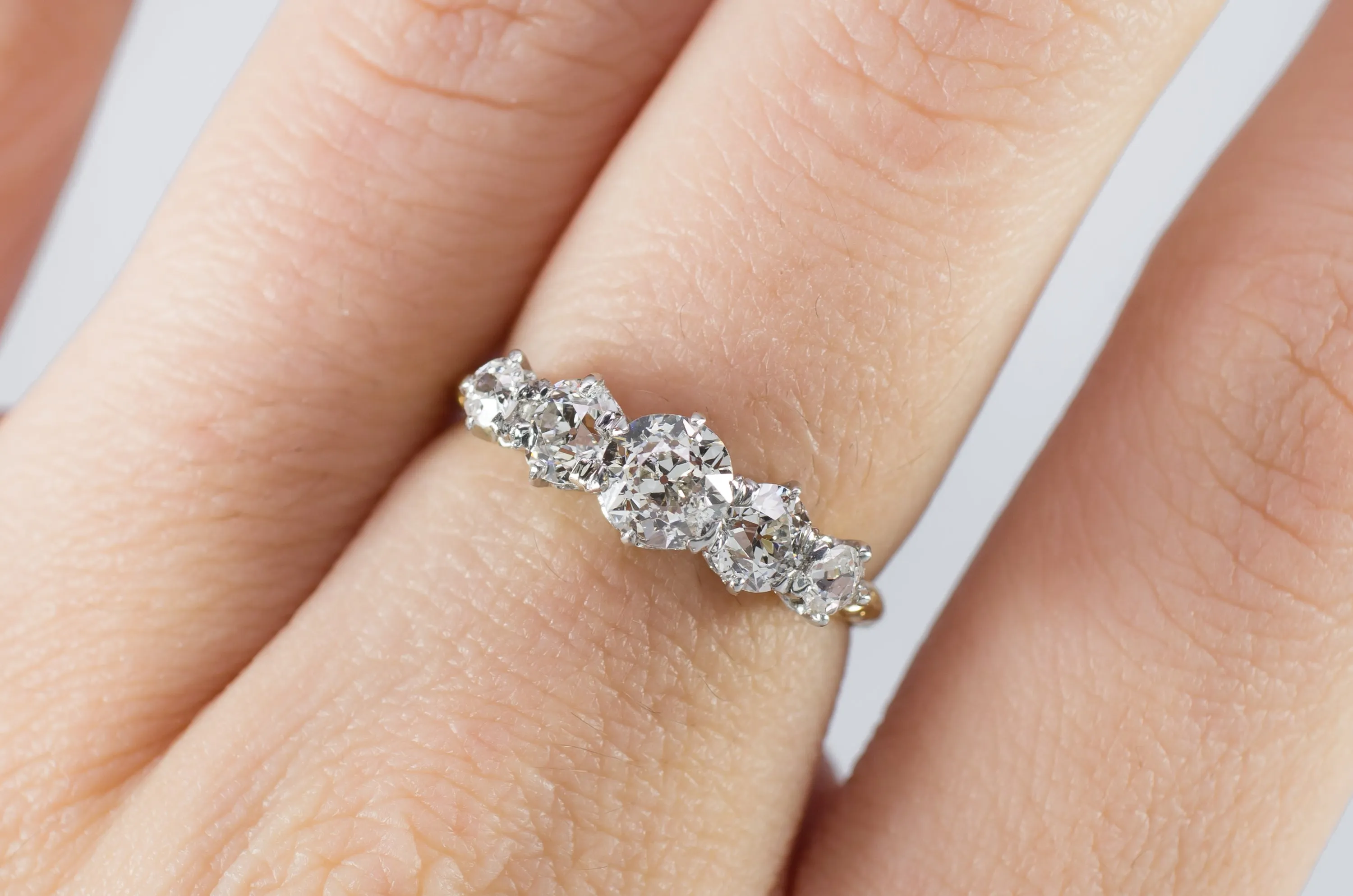 1.31CTW FIVE STONE HALF HOOP BAND