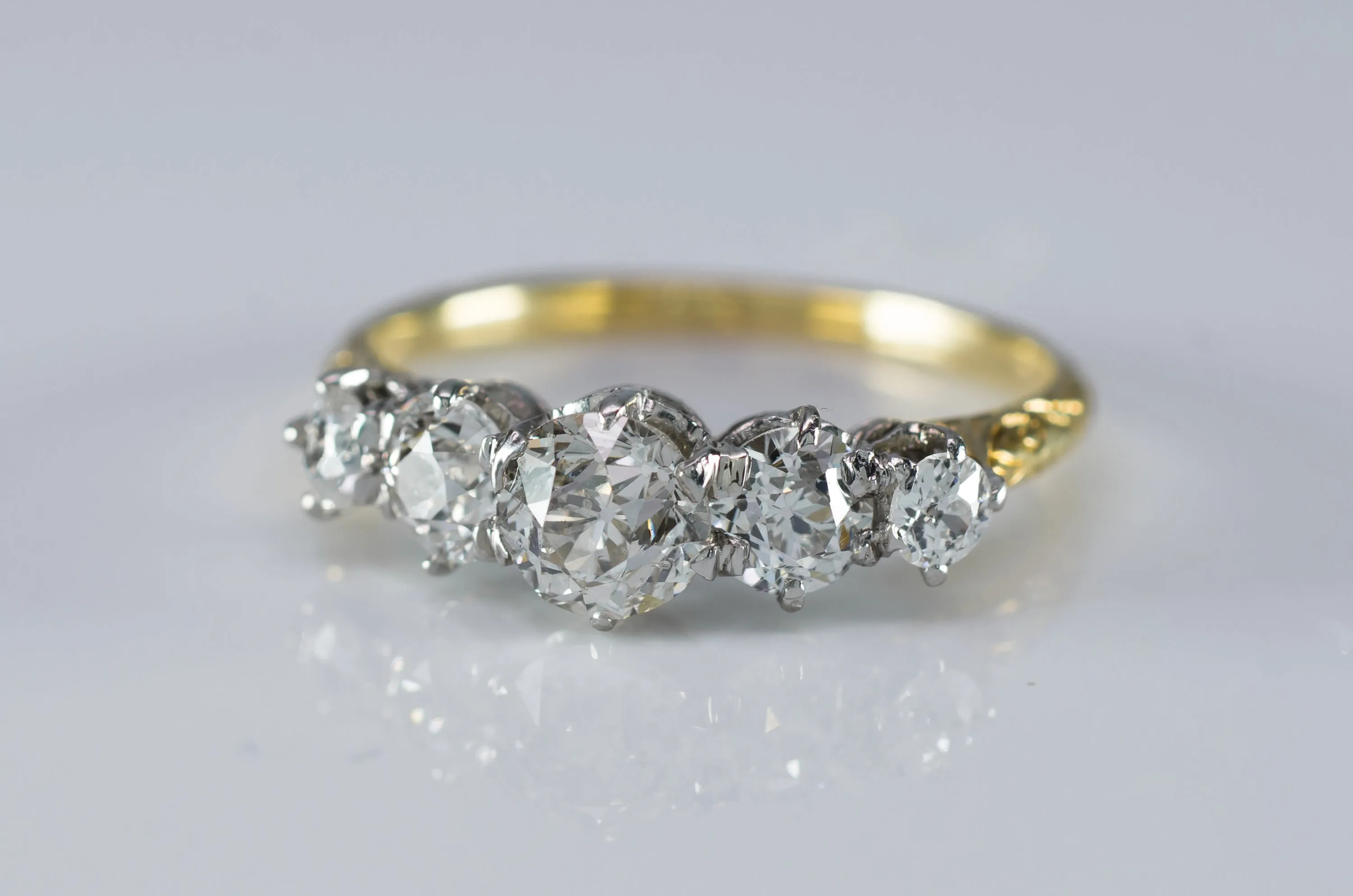 1.31CTW FIVE STONE HALF HOOP BAND