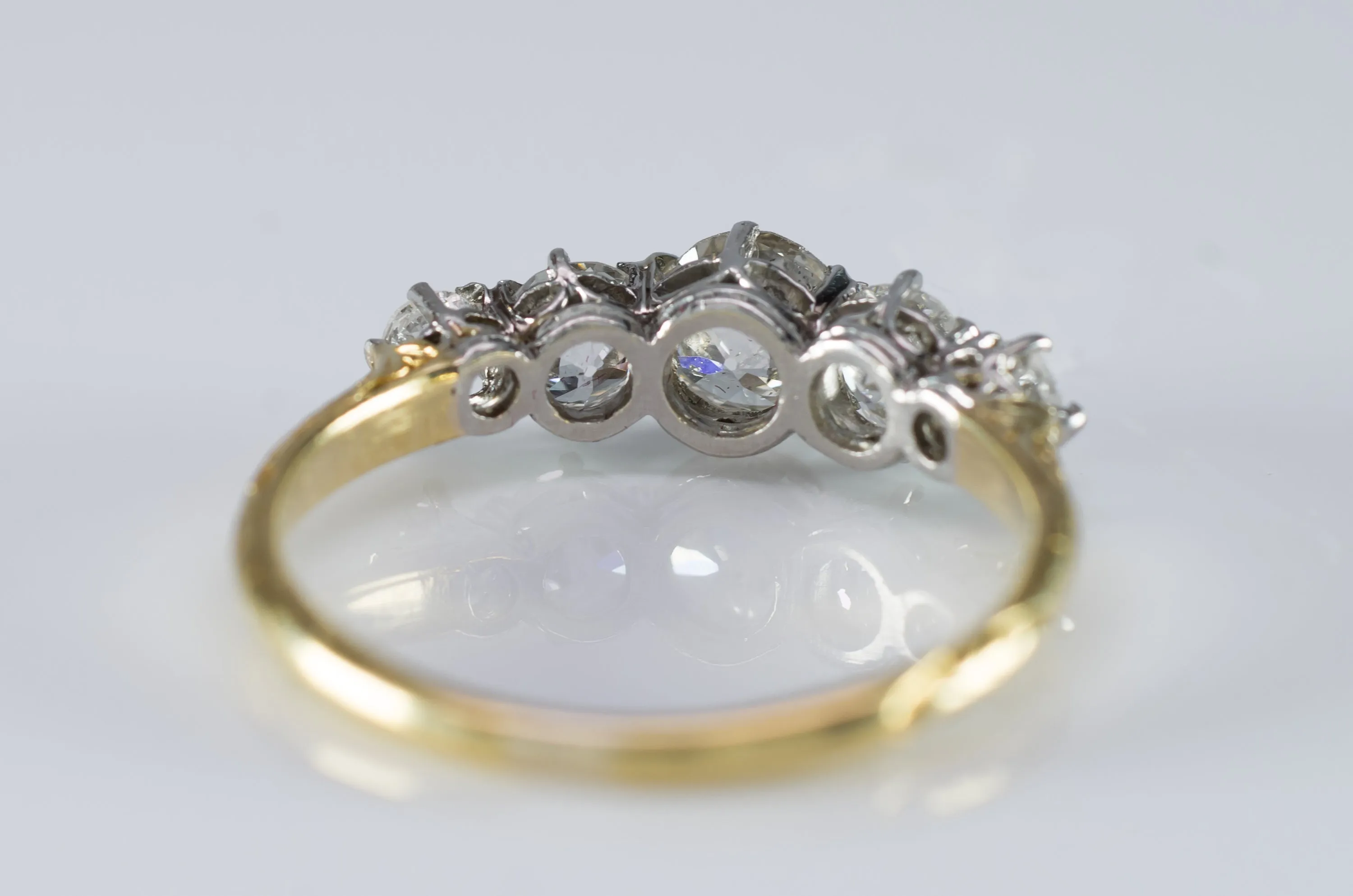 1.31CTW FIVE STONE HALF HOOP BAND