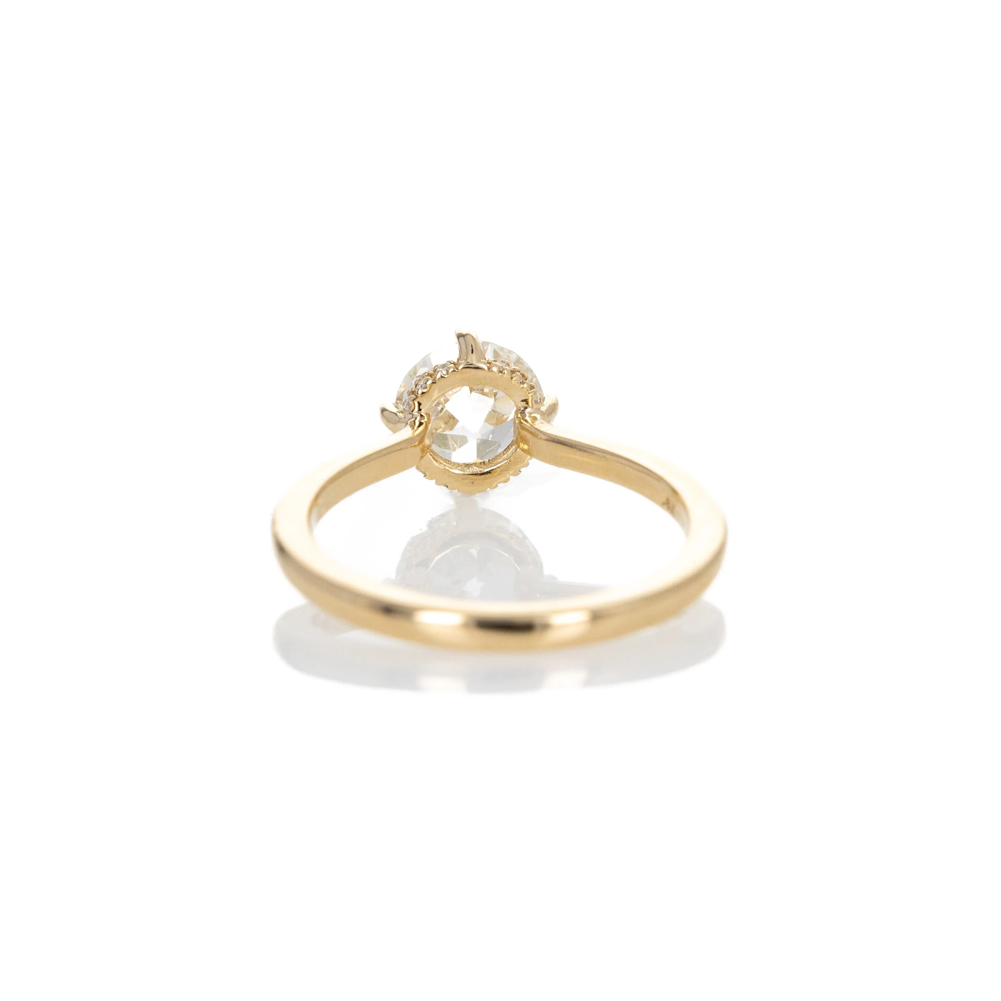 1.41 Carat Old European Diamond Hidden Halo Engagement Ring