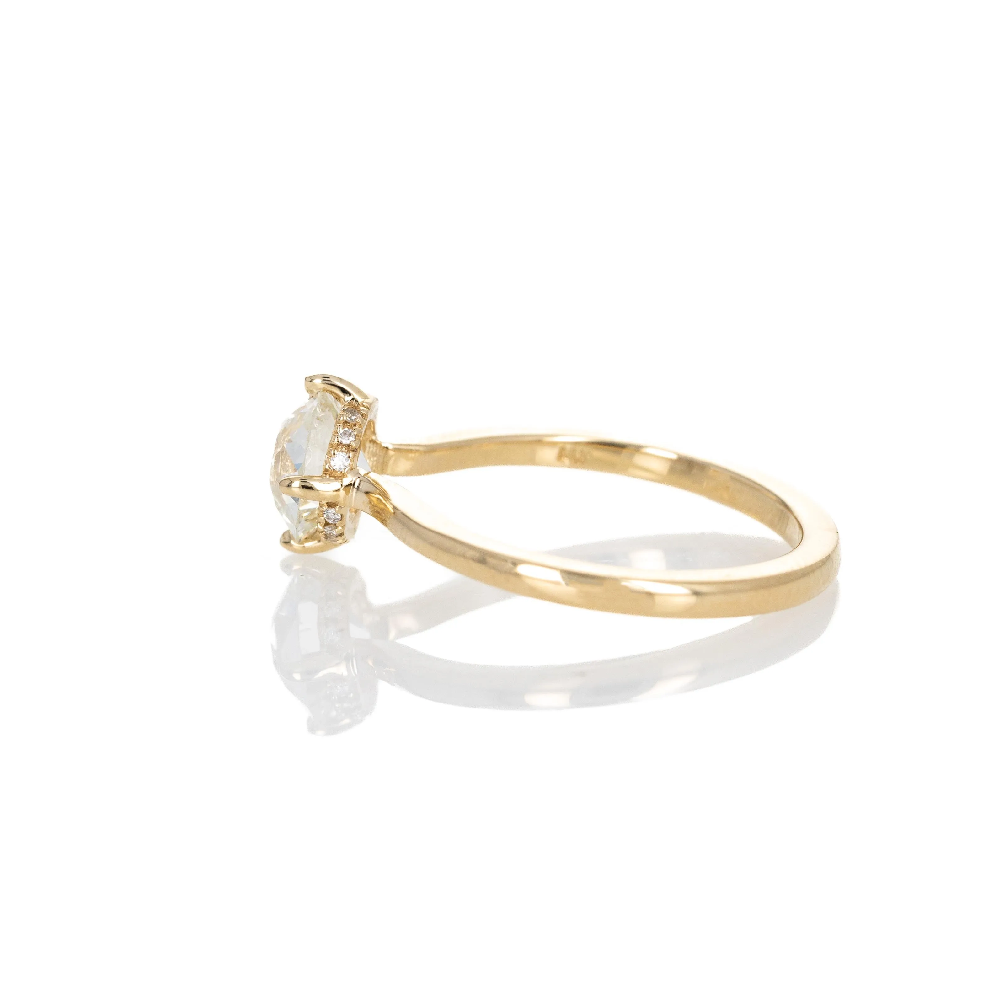 1.41 Carat Old European Diamond Hidden Halo Engagement Ring