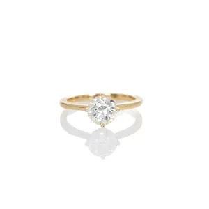 1.41 Carat Old European Diamond Hidden Halo Engagement Ring