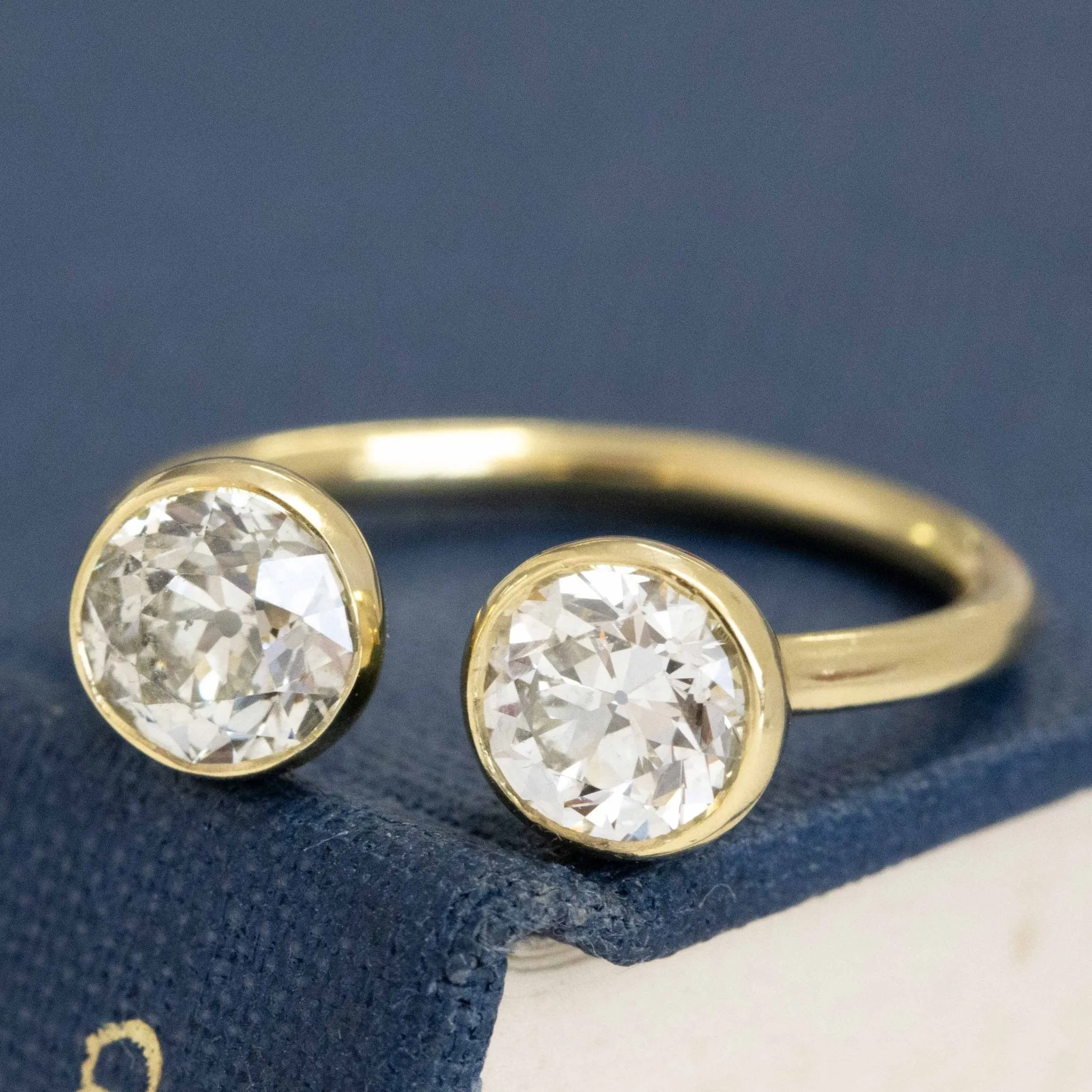 1.45ctw Old European Cut Diamond Toi et Moi Ring