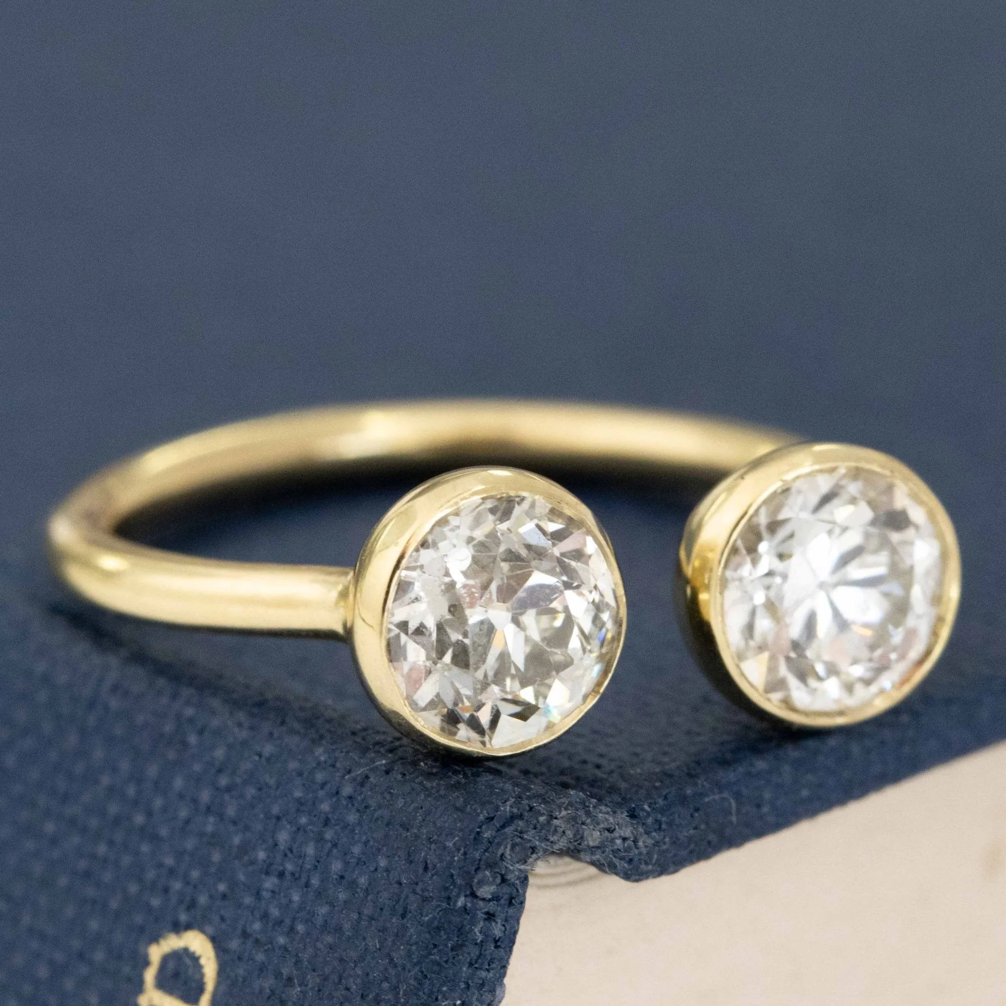 1.45ctw Old European Cut Diamond Toi et Moi Ring