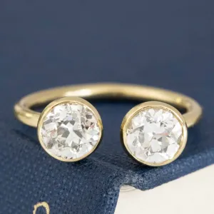 1.45ctw Old European Cut Diamond Toi et Moi Ring