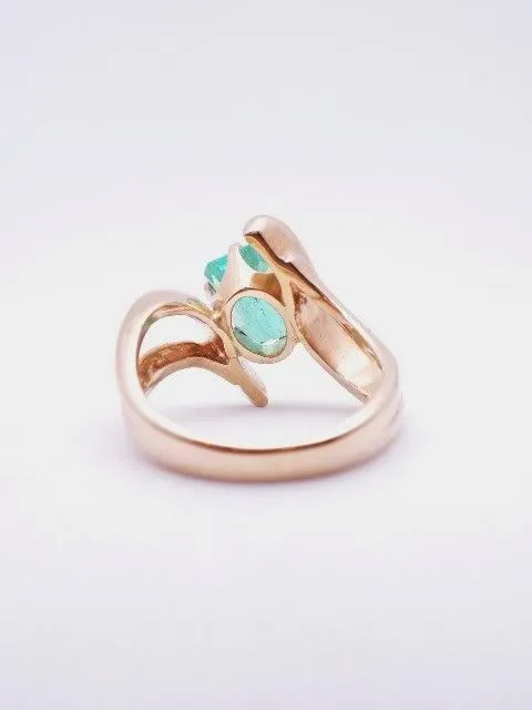 14k Emerald Bypass Ring