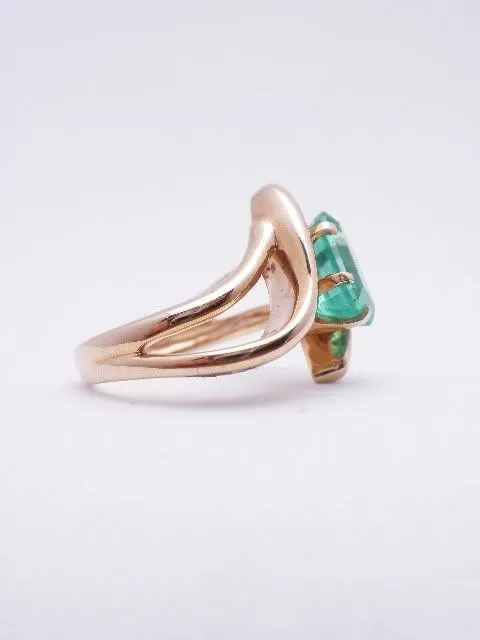 14k Emerald Bypass Ring