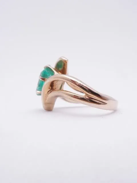 14k Emerald Bypass Ring