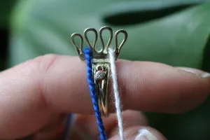 14k Gold and Diamond Knitting Ring