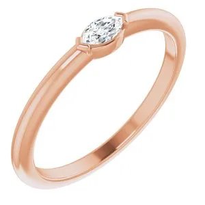 14K Rose 1/8 CTW Diamond Solitaire Ring