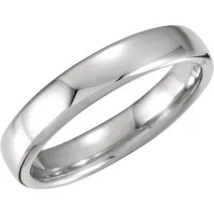14K White 4.5 mm European Half Round Band Size 7.5