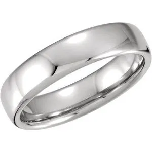 14K White 5.5 mm European Half Round Band Size 6.5