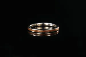 14K WHITE GOLD CHERRY WOOD RING