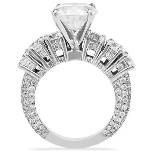 14k White Gold Diamond Engagement Ring 4.61 Ctw