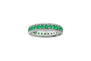 14k White Gold Emerald Ring