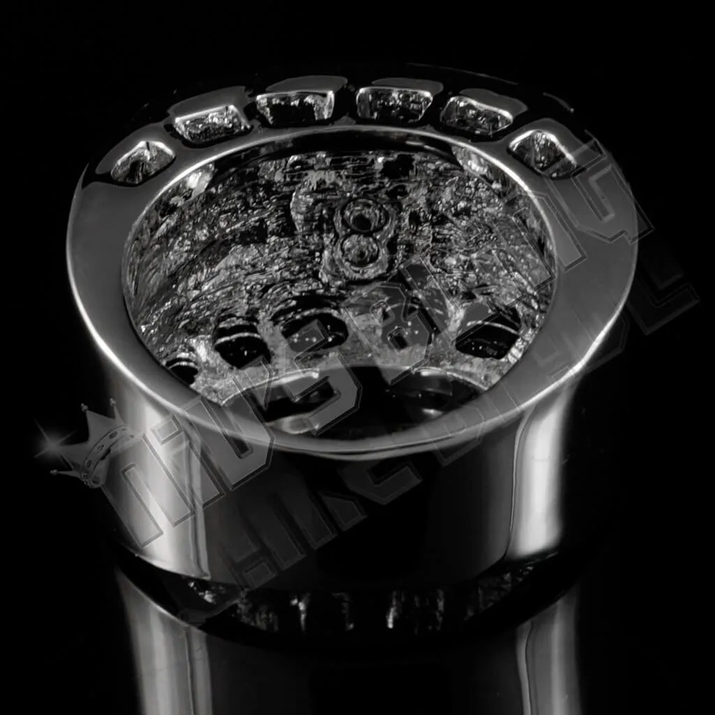 14k White Gold Iced Micropave Pinky Ring