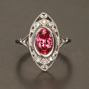 14K White Gold Mahenge Malaia Garnet Ring 2.27 Carats