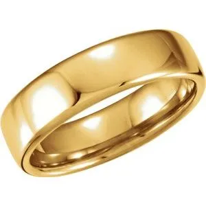 14K Yellow 6.5 mm European Half Round Band Size 13
