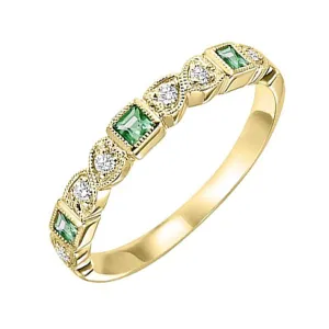 14KT Yellow Gold & Diamond Classic Book Stackable Fashion Ring  - 1/10 ctw