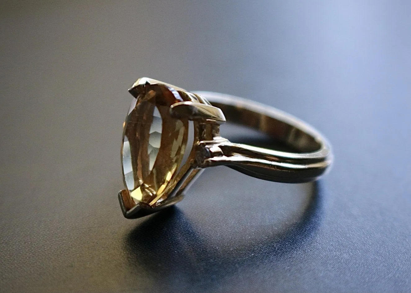 14kt Yellow Gold Citrine and Diamond Ring with Gold Tip