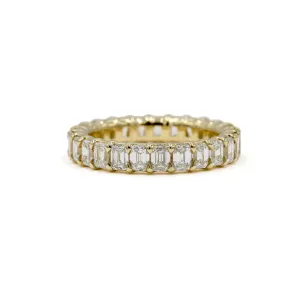 14ky 2.51ctw Lab-Grown Emerald-Cut Eternity Ring