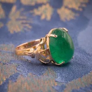15 Carat Colombian Emerald Cabochon Ring c. 1950s