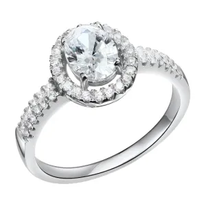 1.5 Ct Oval-cut Diamond with Halo Engagement Ring