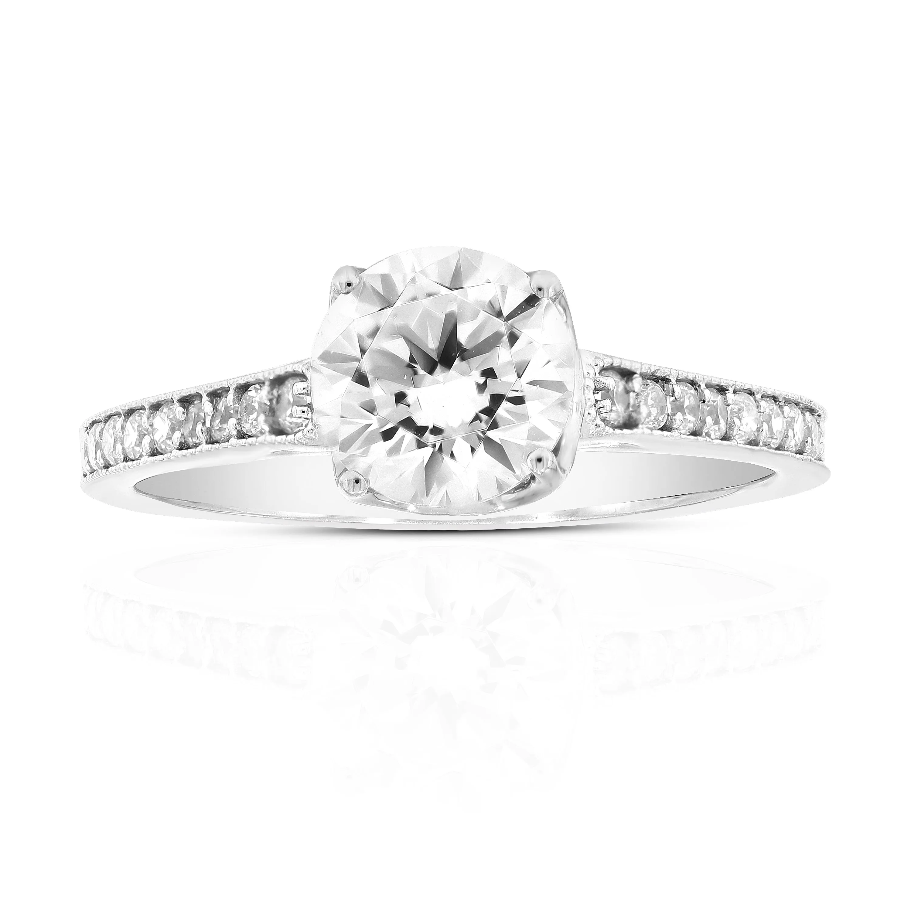 1.50 cttw Lab Grown Diamond Engagement Rings in 14K White Gold