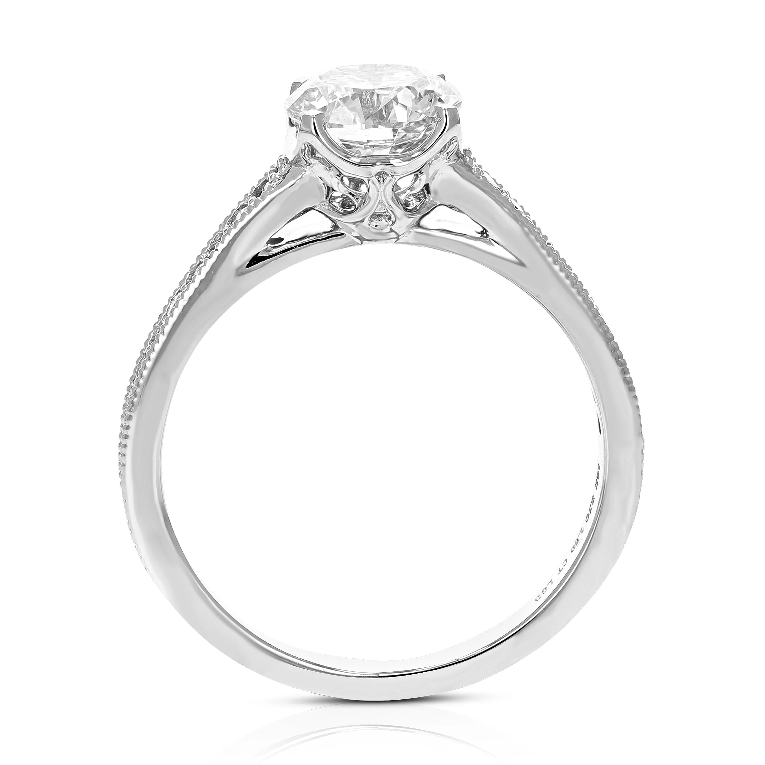 1.50 cttw Lab Grown Diamond Engagement Rings in 14K White Gold