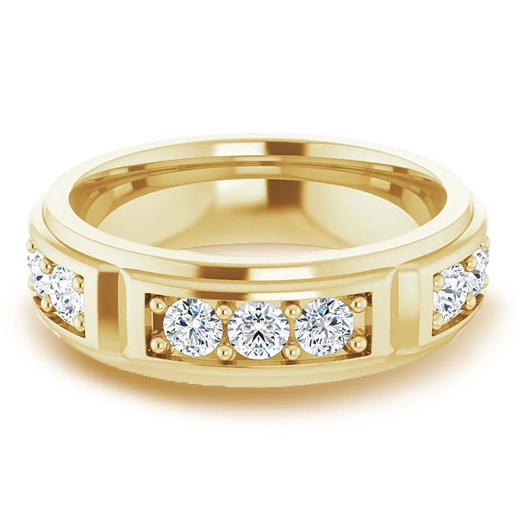 1.50 ctw Prong Set Round Diamond Men's Ring