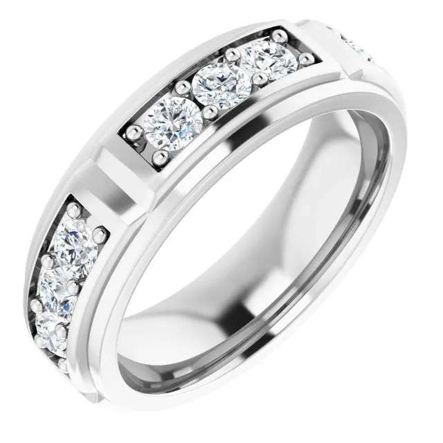 1.50 ctw Prong Set Round Diamond Men's Ring