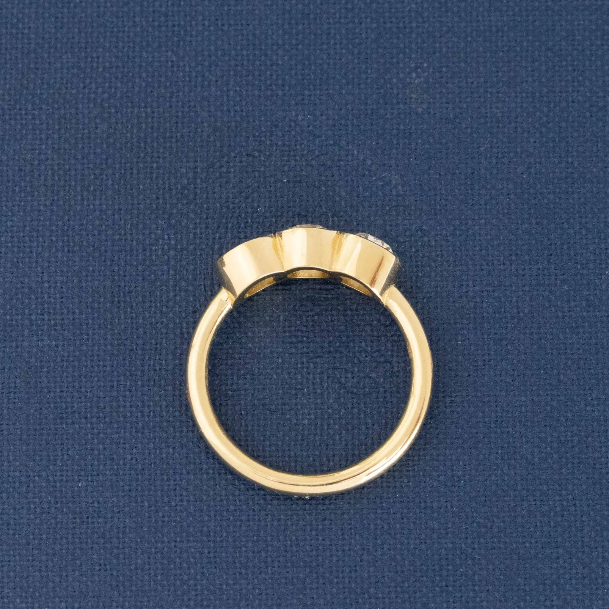 1.53ctw Old European Cut Diamond Trilogy Ring