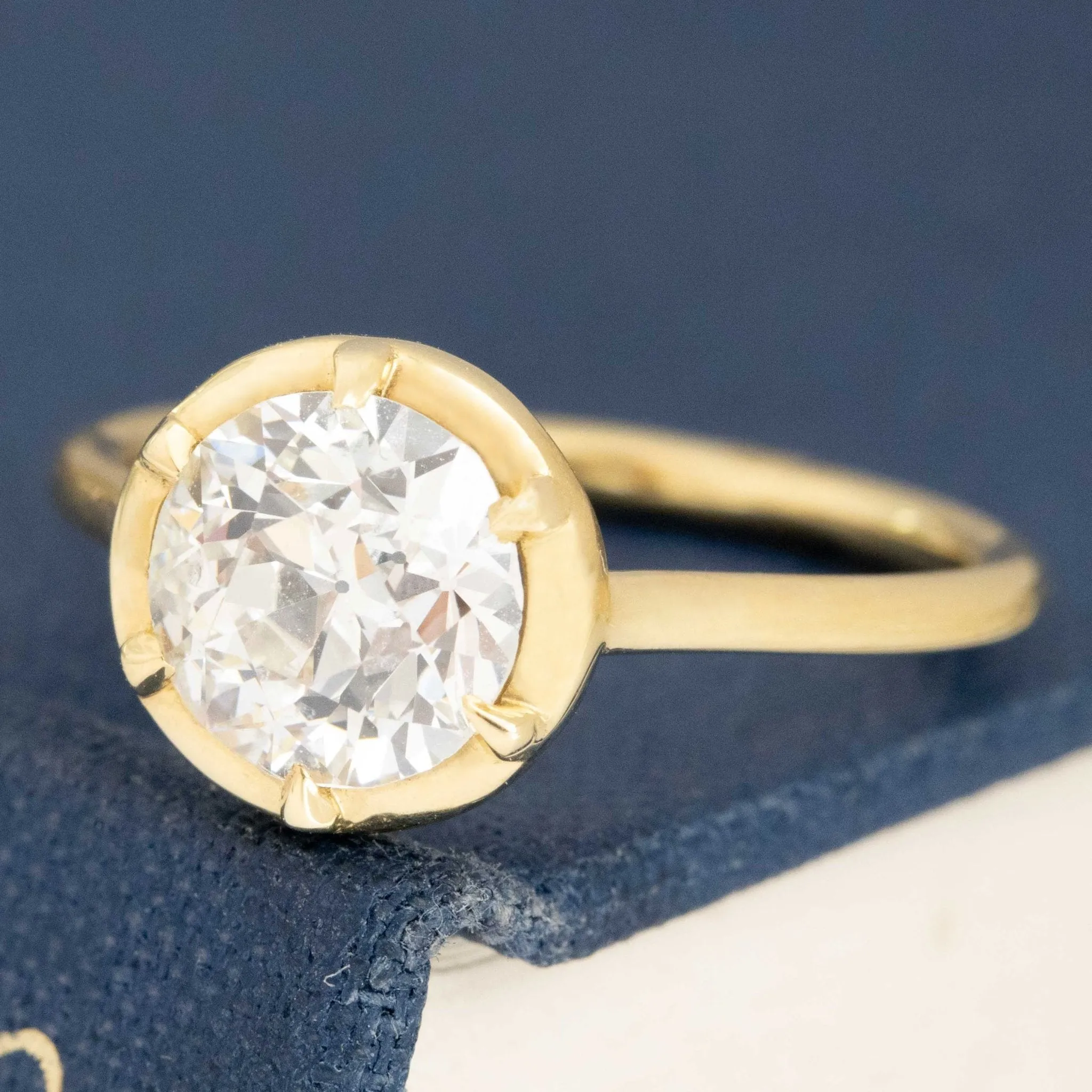 1.54ct Old European Cut Diamond Collet Solitaire, GIA I SI1