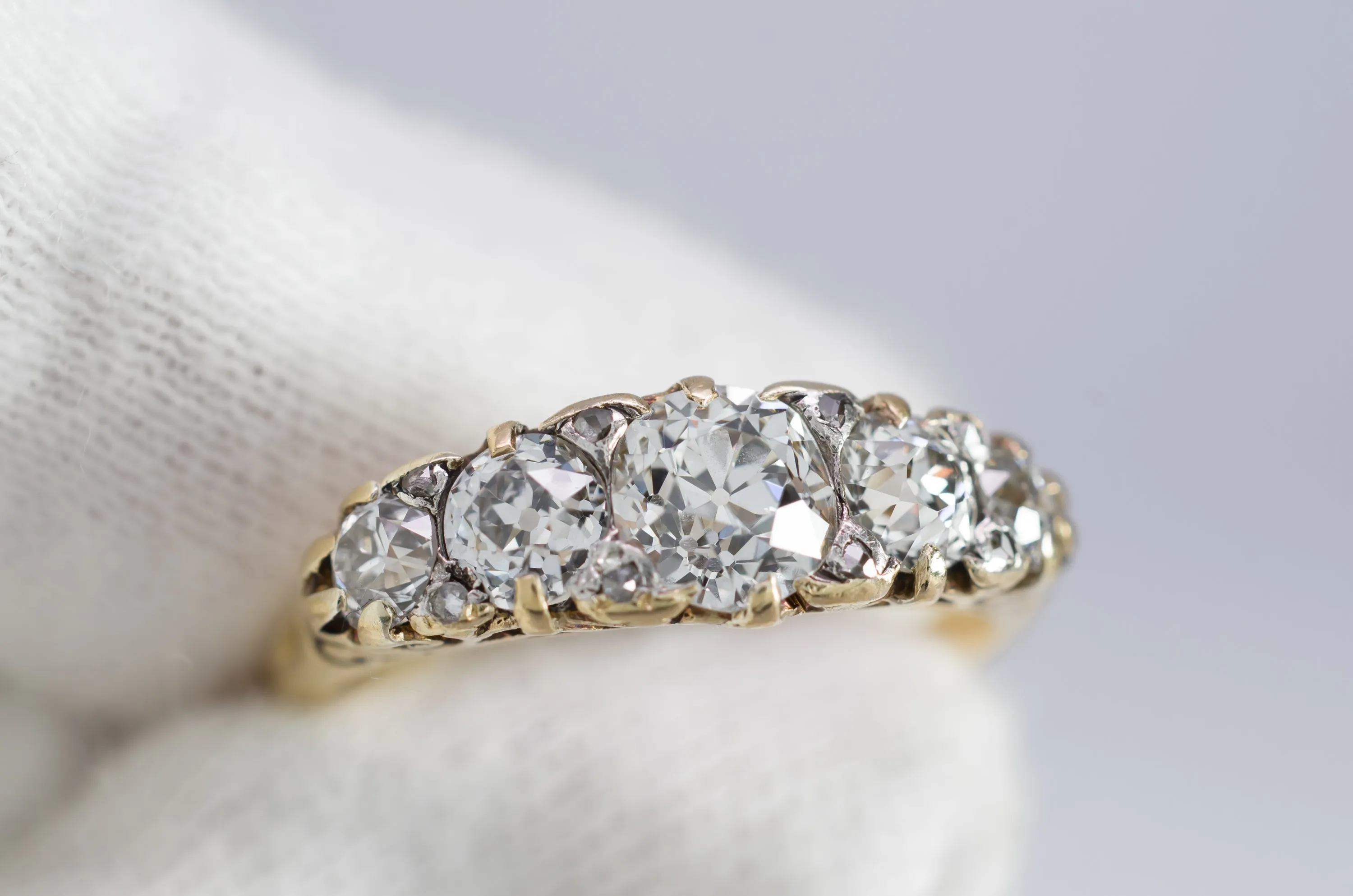 1.57CTW HALF HOOP FIVE STONE DIAMOND BAND