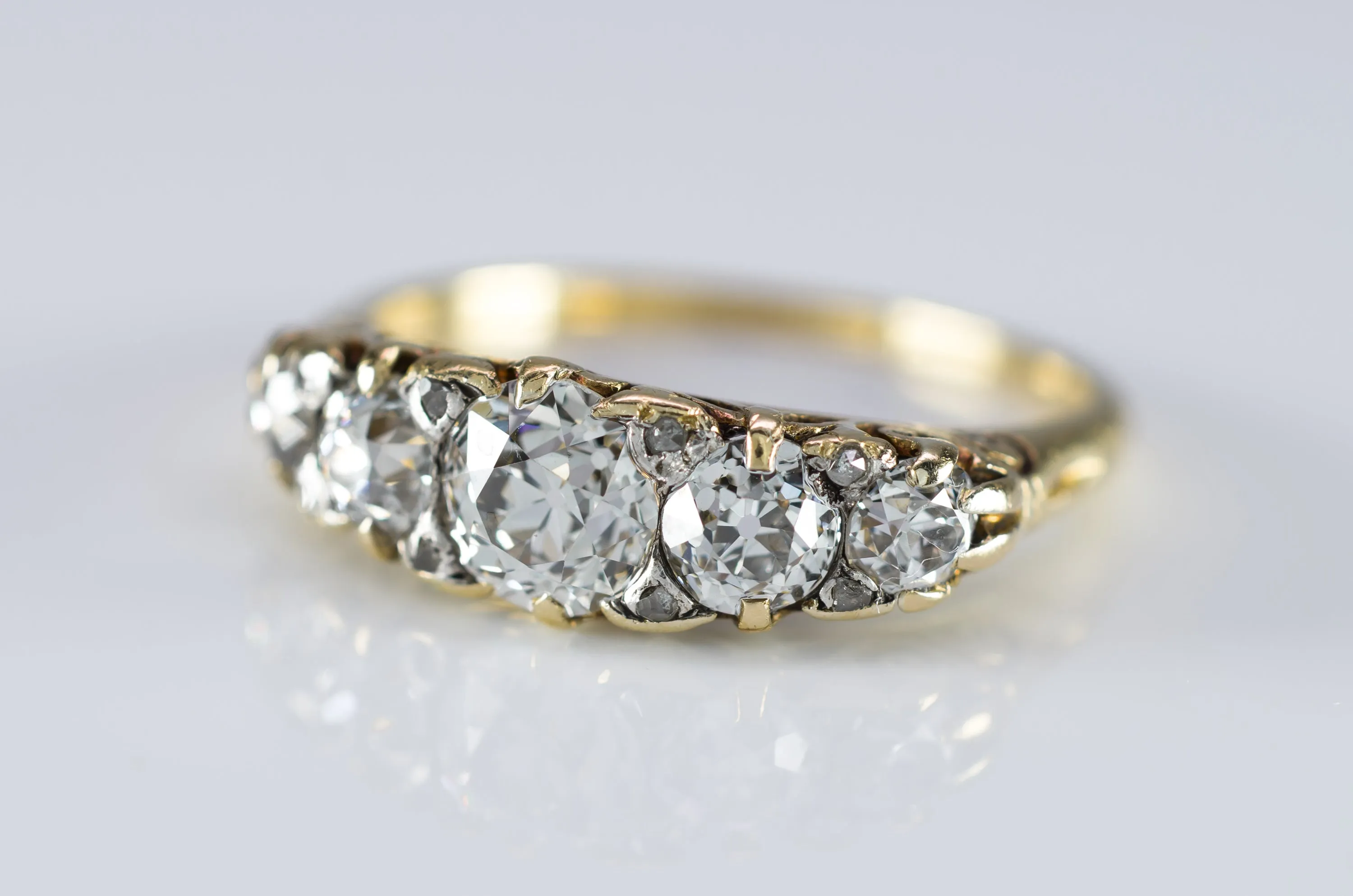 1.57CTW HALF HOOP FIVE STONE DIAMOND BAND