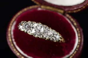 1.57CTW HALF HOOP FIVE STONE DIAMOND BAND