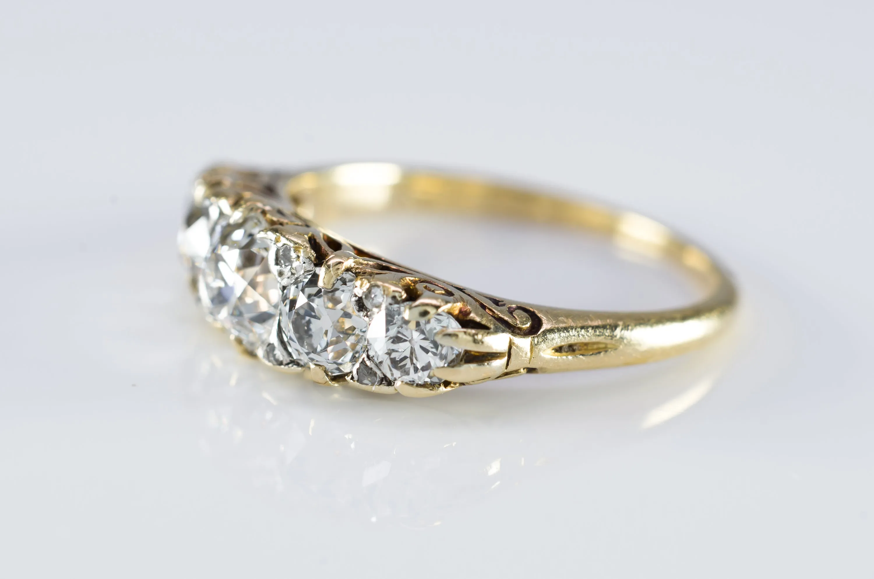 1.57CTW HALF HOOP FIVE STONE DIAMOND BAND