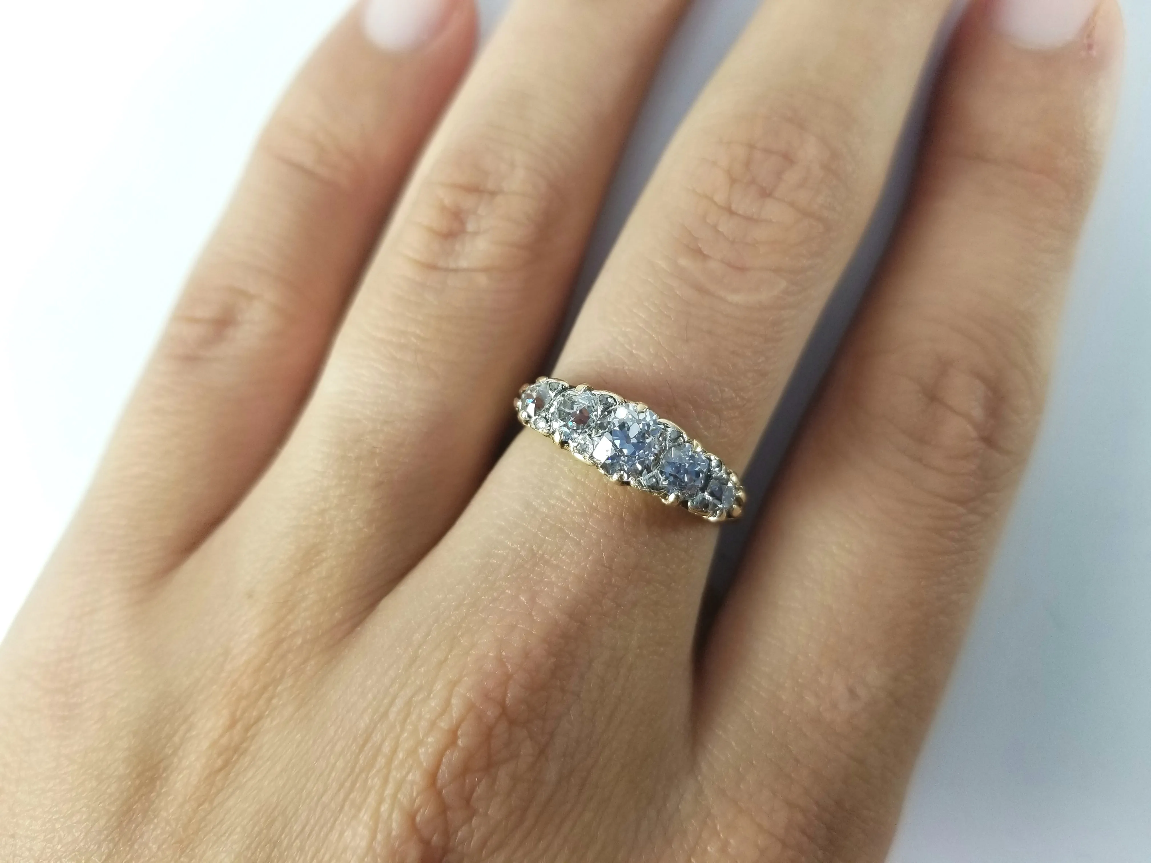 1.57CTW HALF HOOP FIVE STONE DIAMOND BAND