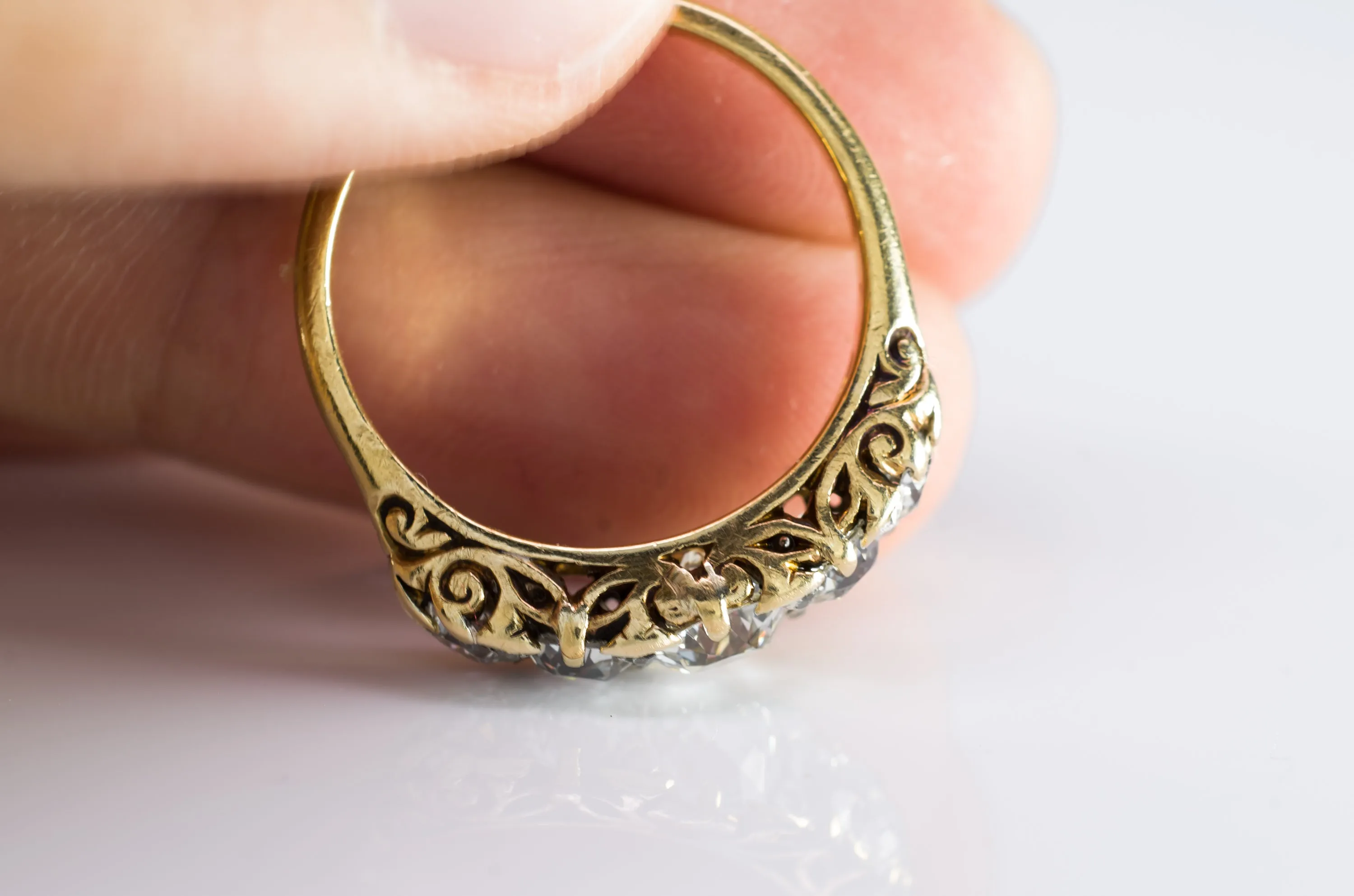 1.57CTW HALF HOOP FIVE STONE DIAMOND BAND
