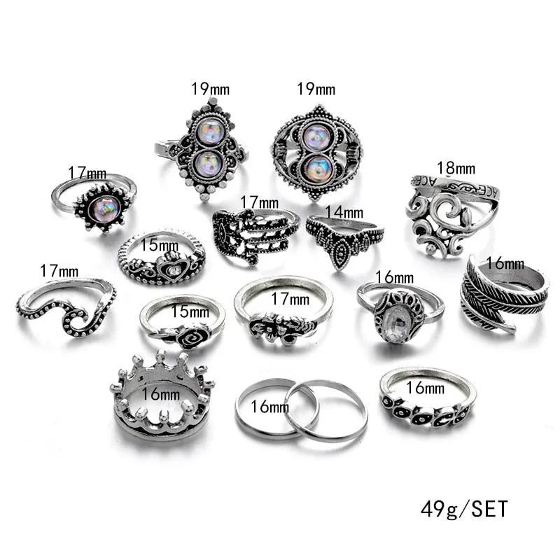 16 Pcs/set Women Ring Set