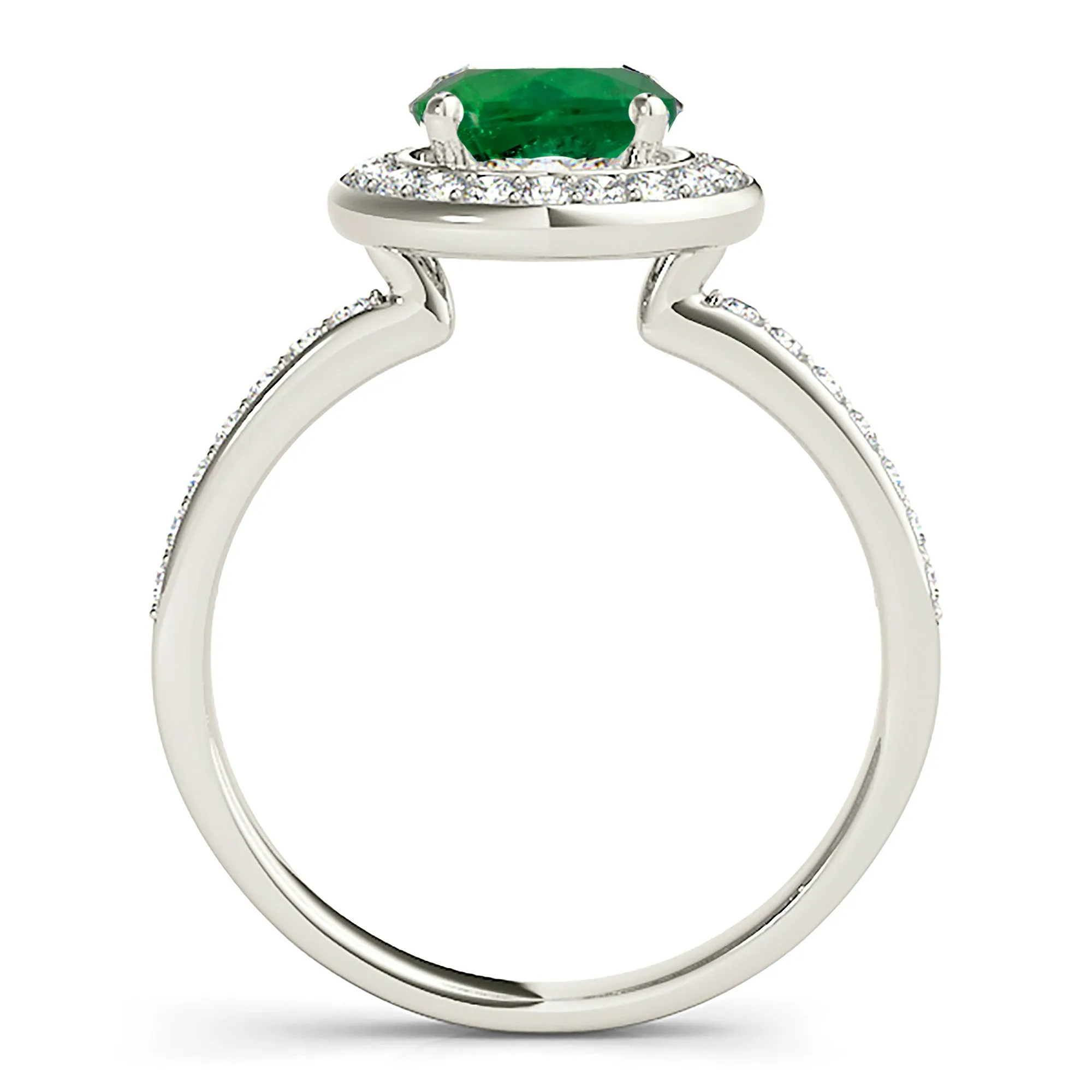 1.70 ct. Genuine Emerald Ring With Halo, Invisible Gallery