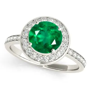 1.70 ct. Genuine Emerald Ring With Halo, Invisible Gallery
